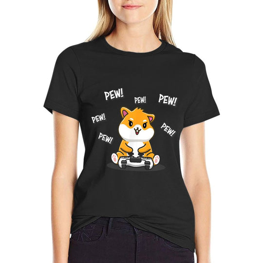 Funny Kawaii Kids Video Gamer Pew Meme Hamster Lover  Cotton T-Shirt