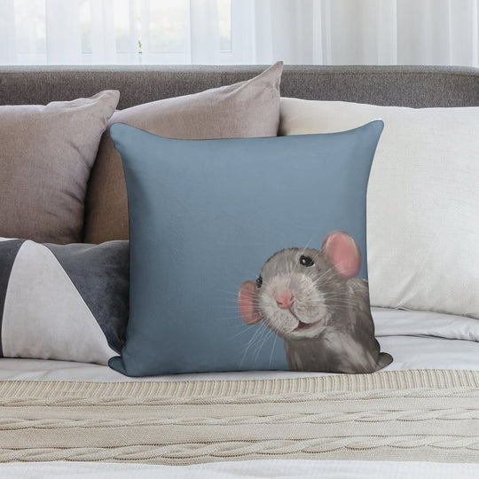 The Peeking Rat Soft Ultra-Soft Texture Throw Pillow