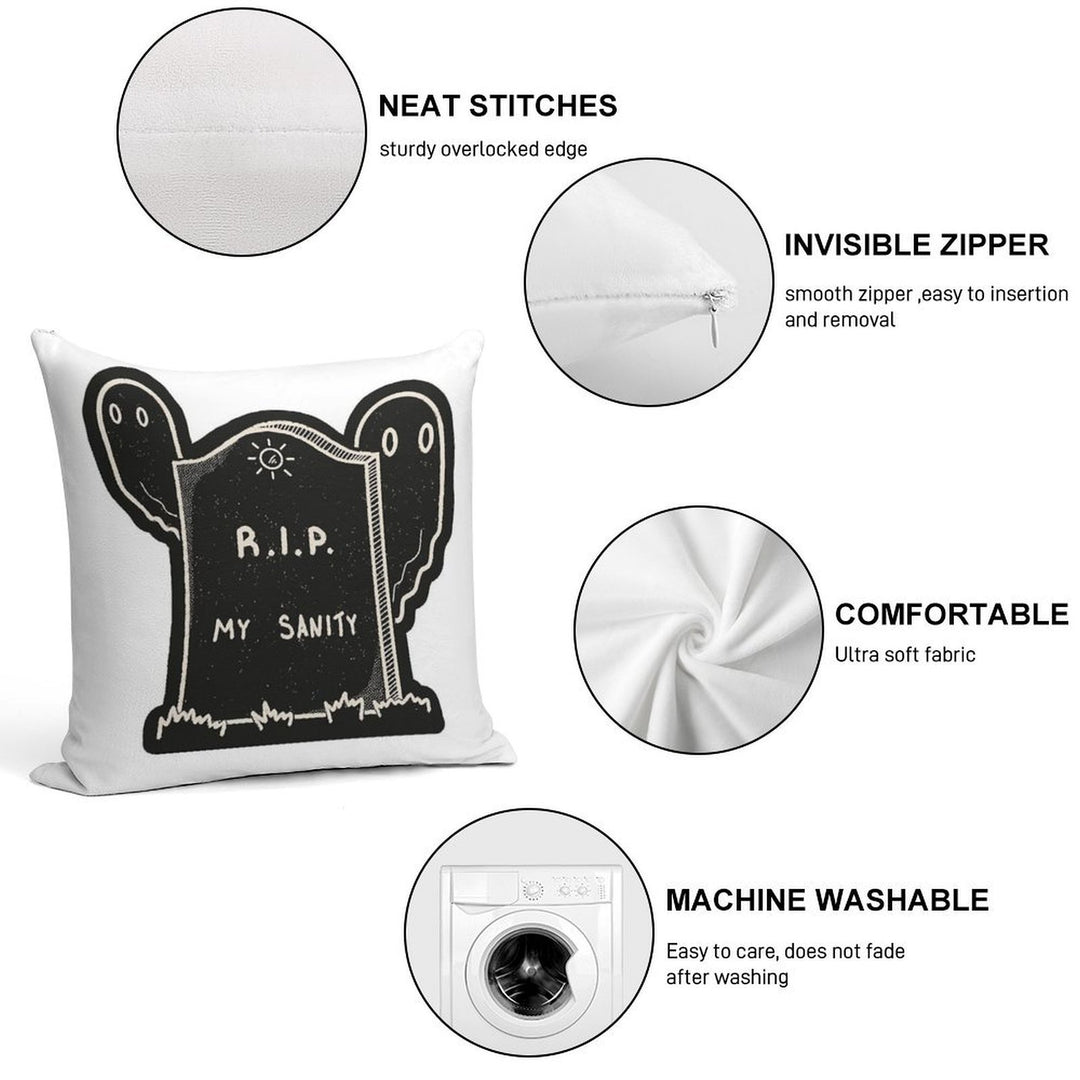 RIP My Sanity Grave Soft Anti-Pilling Throw Pillow