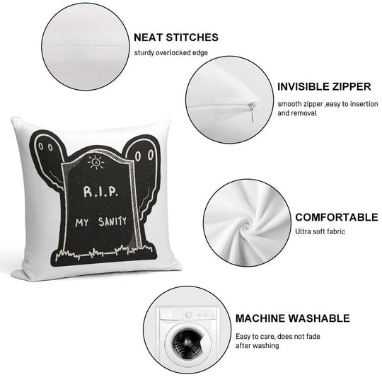 RIP My Sanity Grave Soft Anti-Pilling Throw Pillow