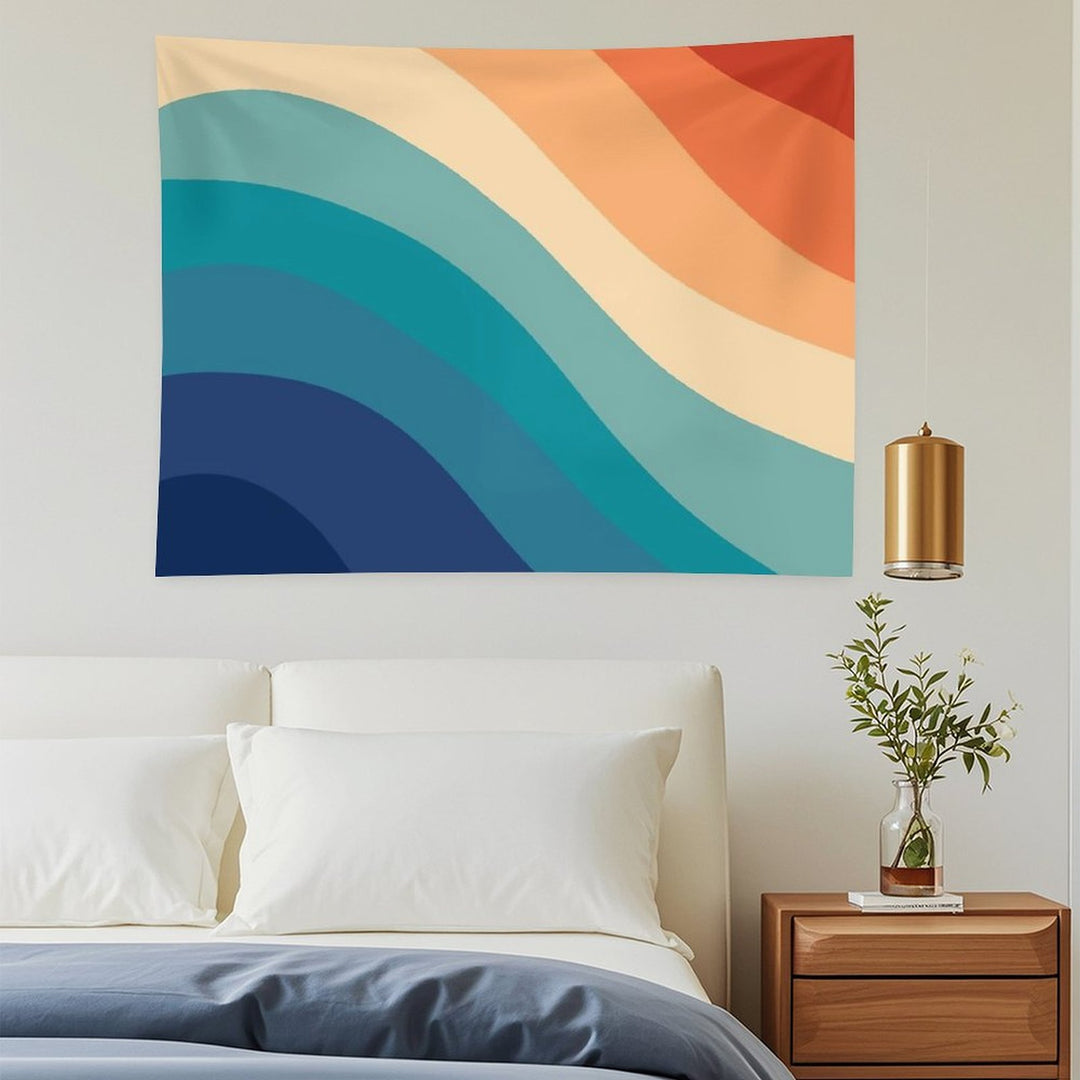 Retro Summer Wave #1 #minimal #decor #art Tapestry