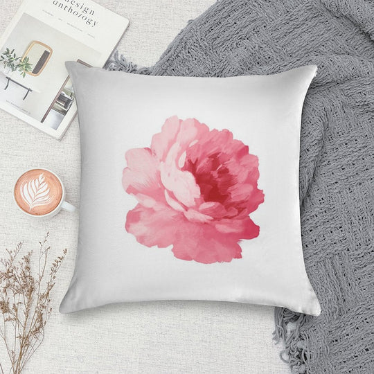 Flower Pink Peony Soft Gift Ready Throw Pillow