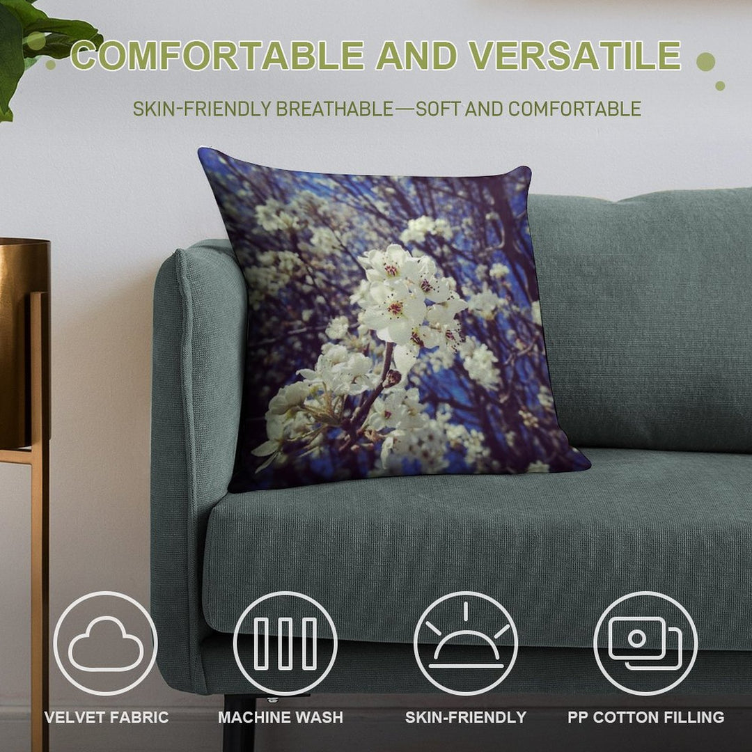 Spring InstaFlower Soft Hidden Zipper Throw Pillow