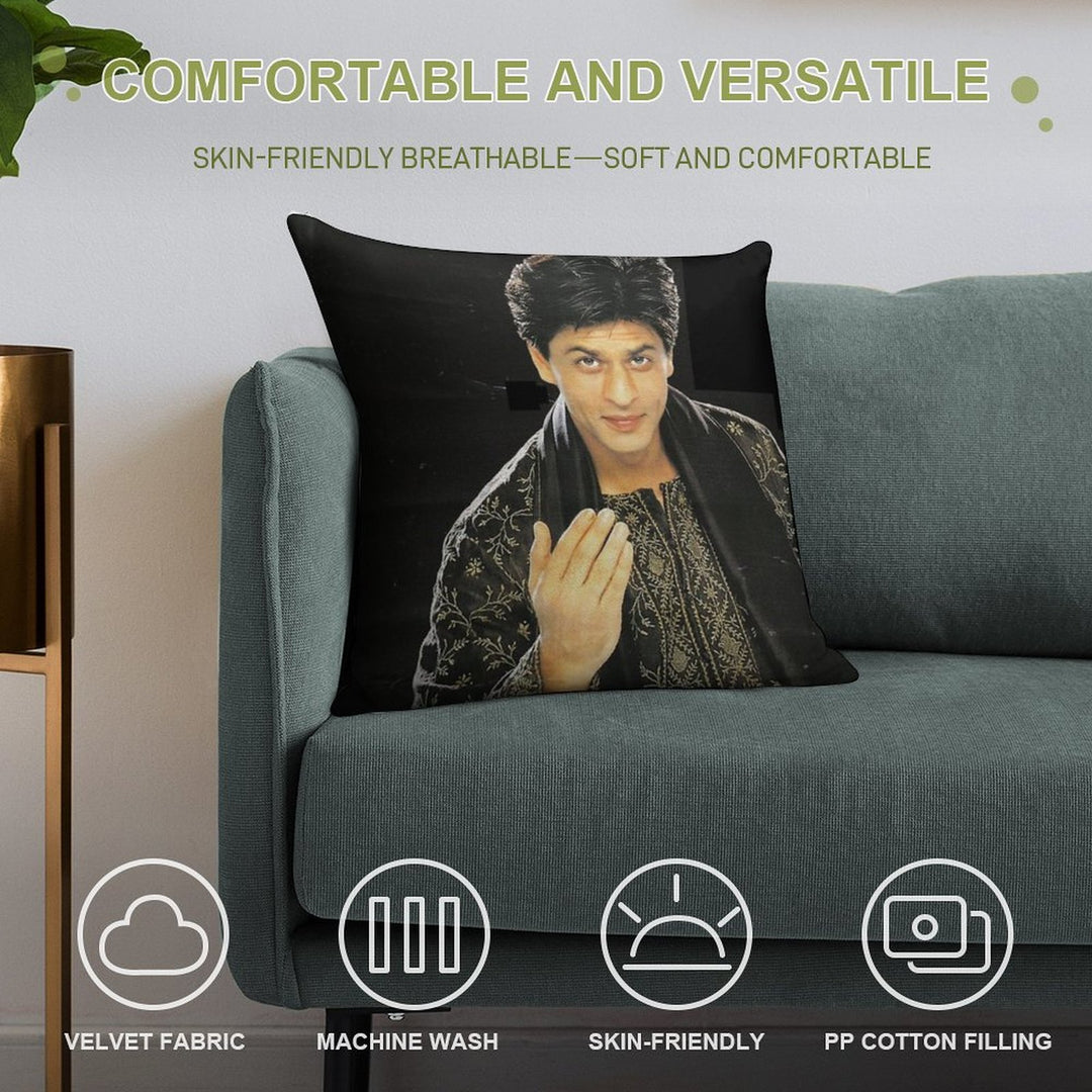 Shahrukh Khan Young Soft Skin-Friendly Throw Pillow