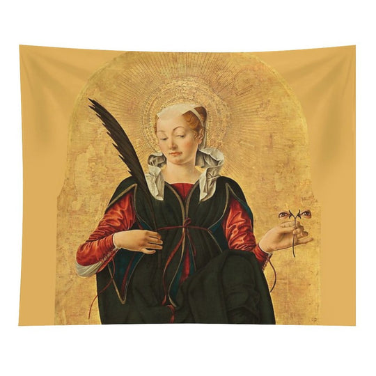 Digitally Remastered St. Lucy by Francesco Del Cossa Tapestry