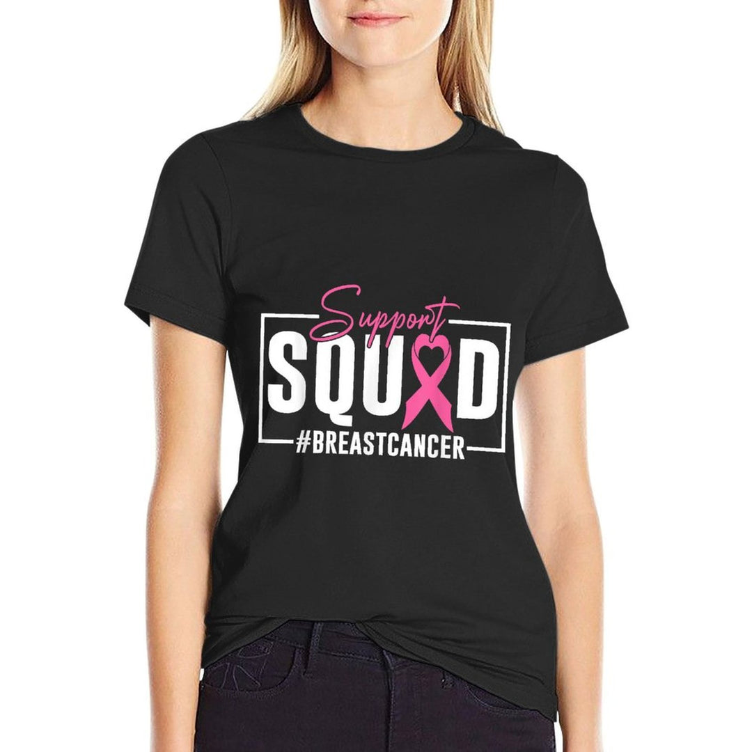 Support Squad Breast Cancer Awareness Pink Ribbon  Odor-resistant T-Shirt
