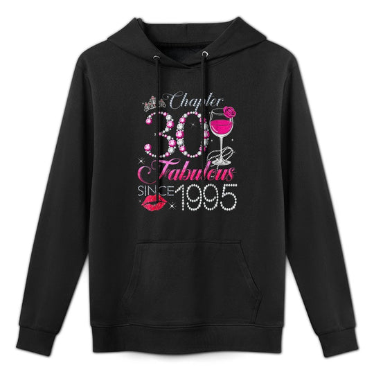 Chapter 30 Fabulous Since 1995 30th Birthday Queen Diamond Shape Retention Hoodie