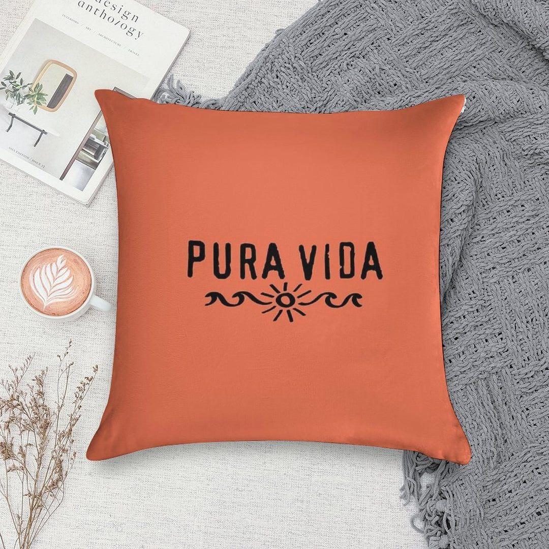Pura Vida, Good Vibes, Costa Rica, Sun, Waves, Surfing Soft Reinforced Edging Throw Pillow