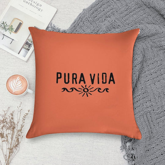 Pura Vida, Good Vibes, Costa Rica, Sun, Waves, Surfing Soft Reinforced Edging Throw Pillow