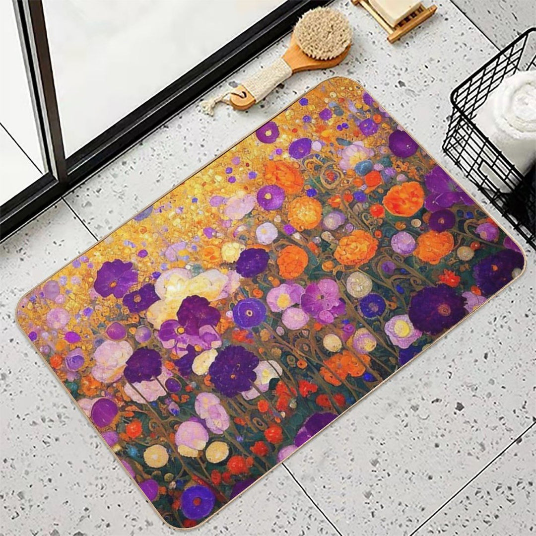 Gustav Klimt Flower Garden  Toxin-Free Bath Mat