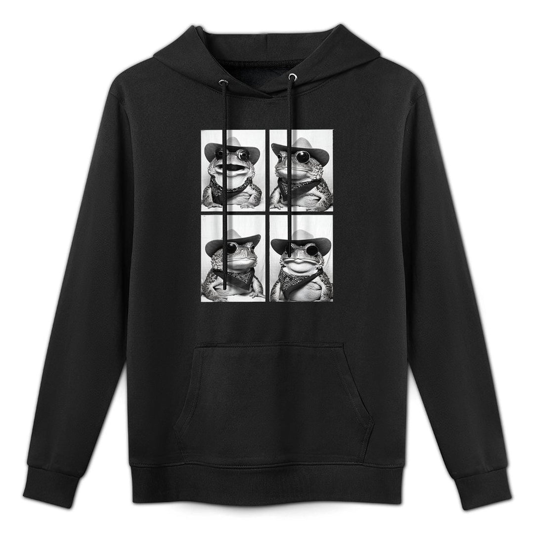 Cowboy Toad with Sunglasses Animal Motif Photo Booth Western Customizable Surface Hoodie