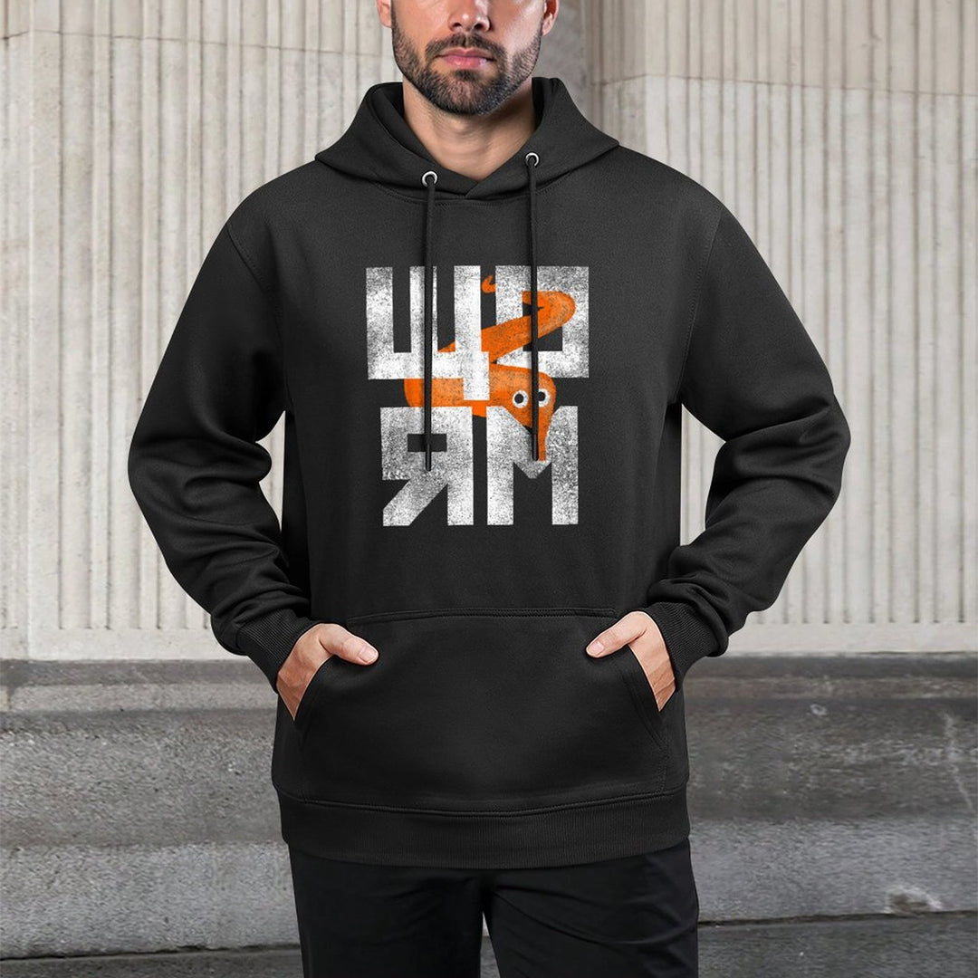 Orange Worm On A String Meme Retro Style Shrink-Resistant Hoodie