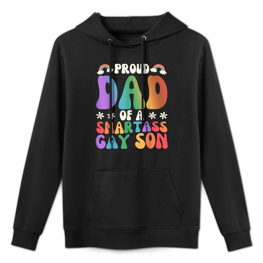 Proud Dad of A Smartass Gay Son Father Pride LGBTQ Medium-Weight Fabric Hoodie