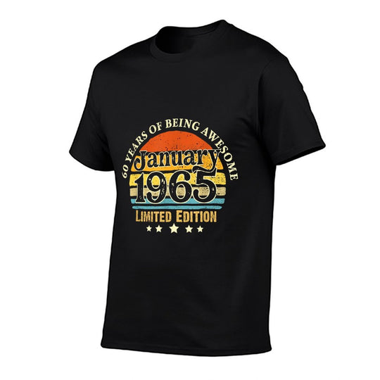 60 Years Old Vintage January 1965 60th Birthday Gifts  Oversized Silhouette T-Shirt