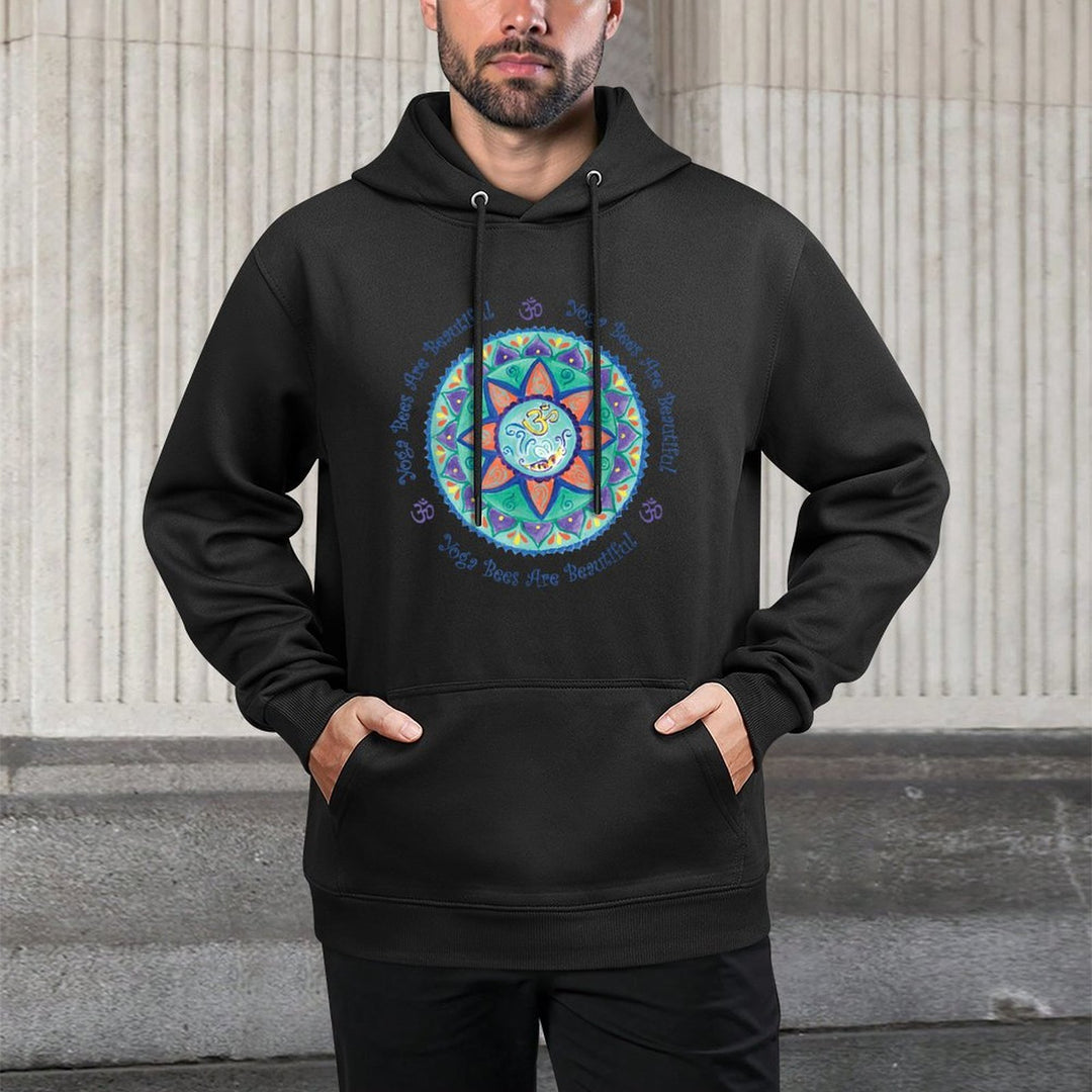 Yoga Bees Om Mandala Relaxed Fit Hoodie