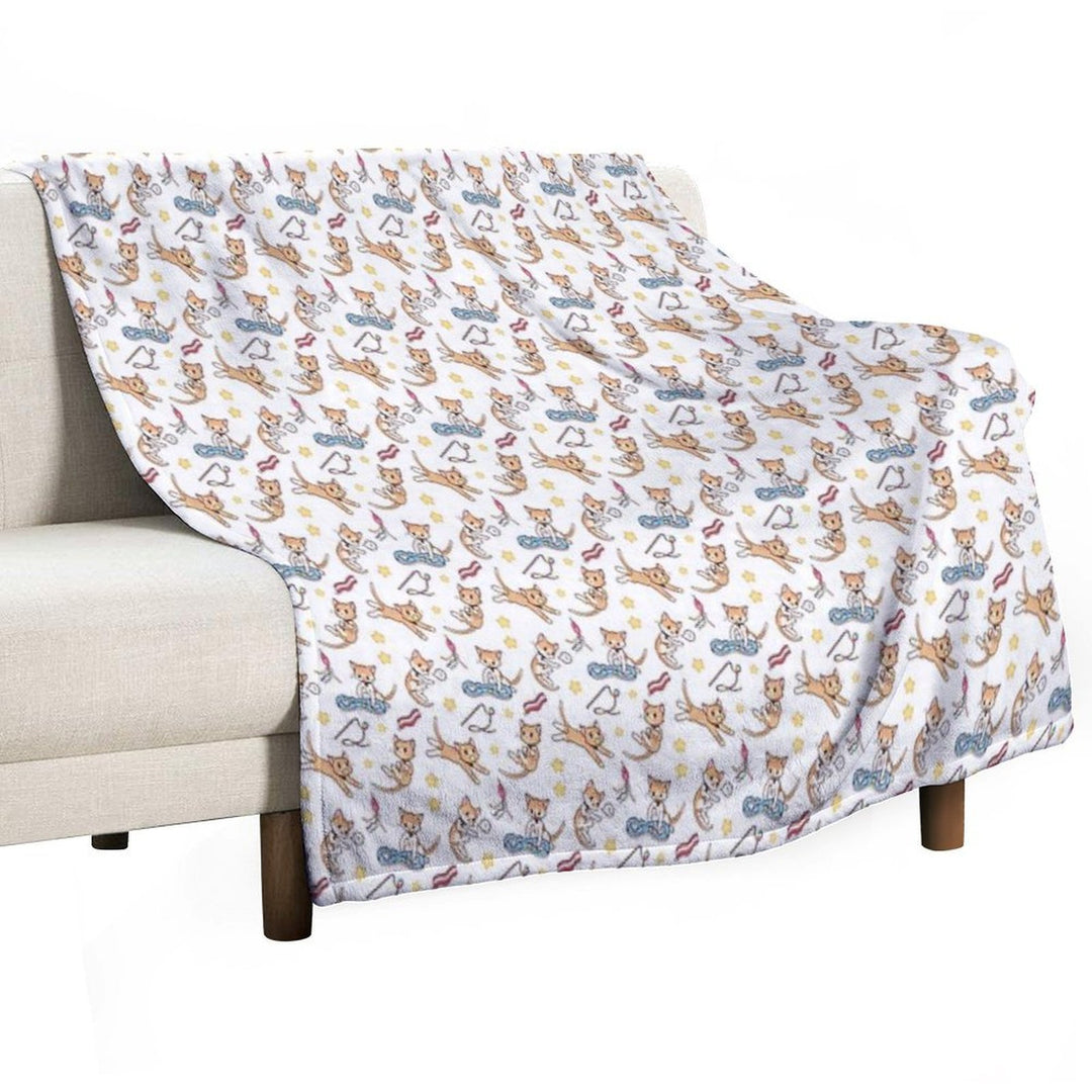 Boy Print with White Background! Quick-dry Throw Blanket