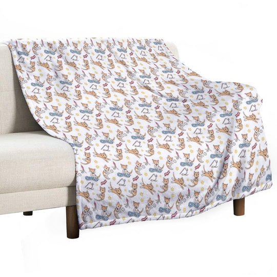 Boy Print with White Background! Quick-dry Throw Blanket