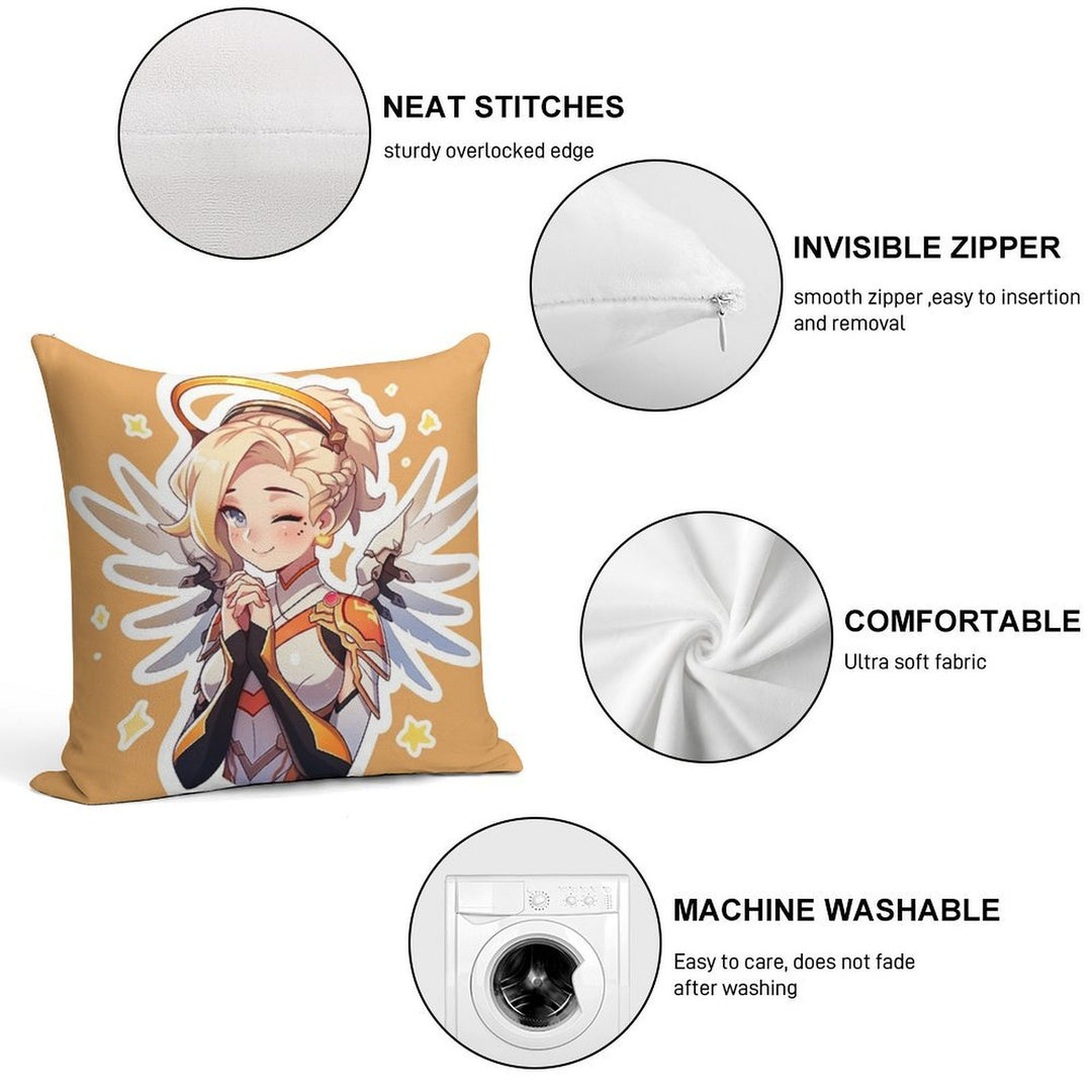 Cute Mercy Soft Multiple Sizes Throw Pillow
