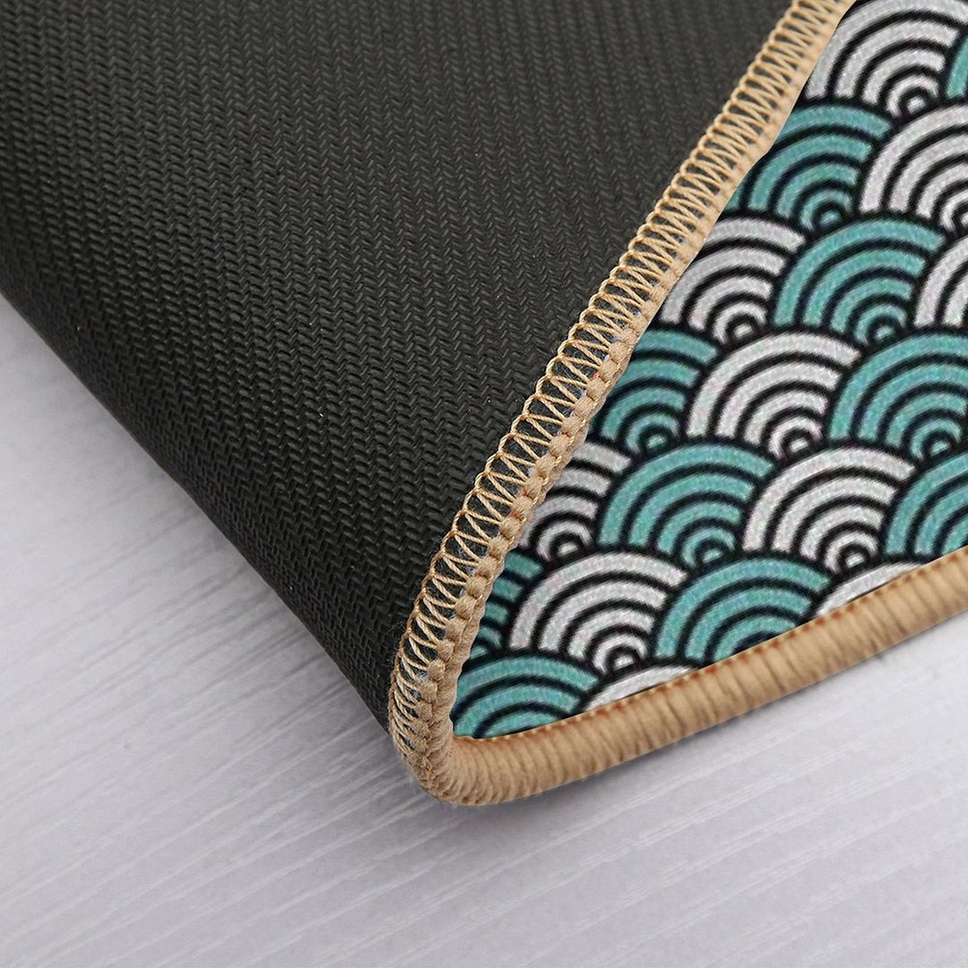Japanese Ocean Waves Abstract Print  Dirt-Trapping Bath Mat