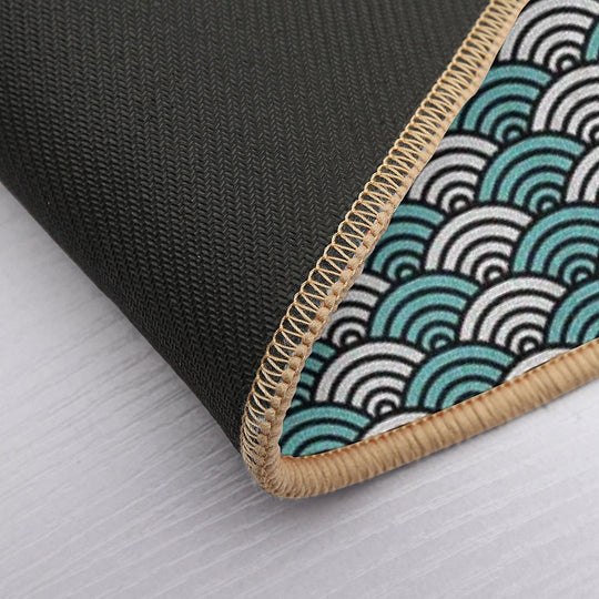 Japanese Ocean Waves Abstract Print  Dirt-Trapping Bath Mat