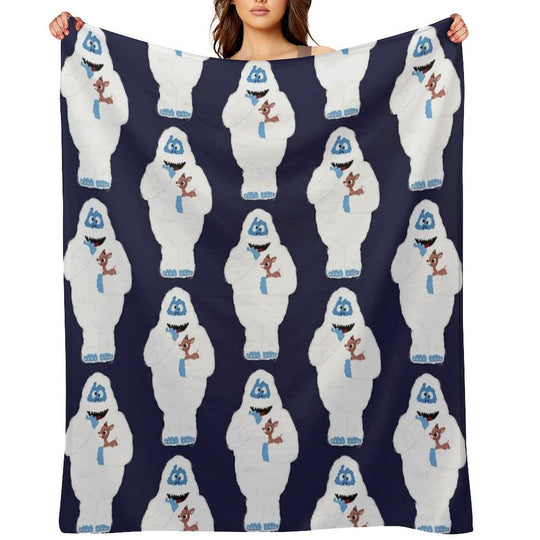 Classic Christmas Abominable Snowman with Rudolph © GraphicLoveShop Compact Throw Blanket