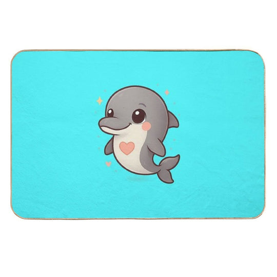 Kawaii Baby Dolphin – Chibi Mascot  Easy To Clean Bath Mat