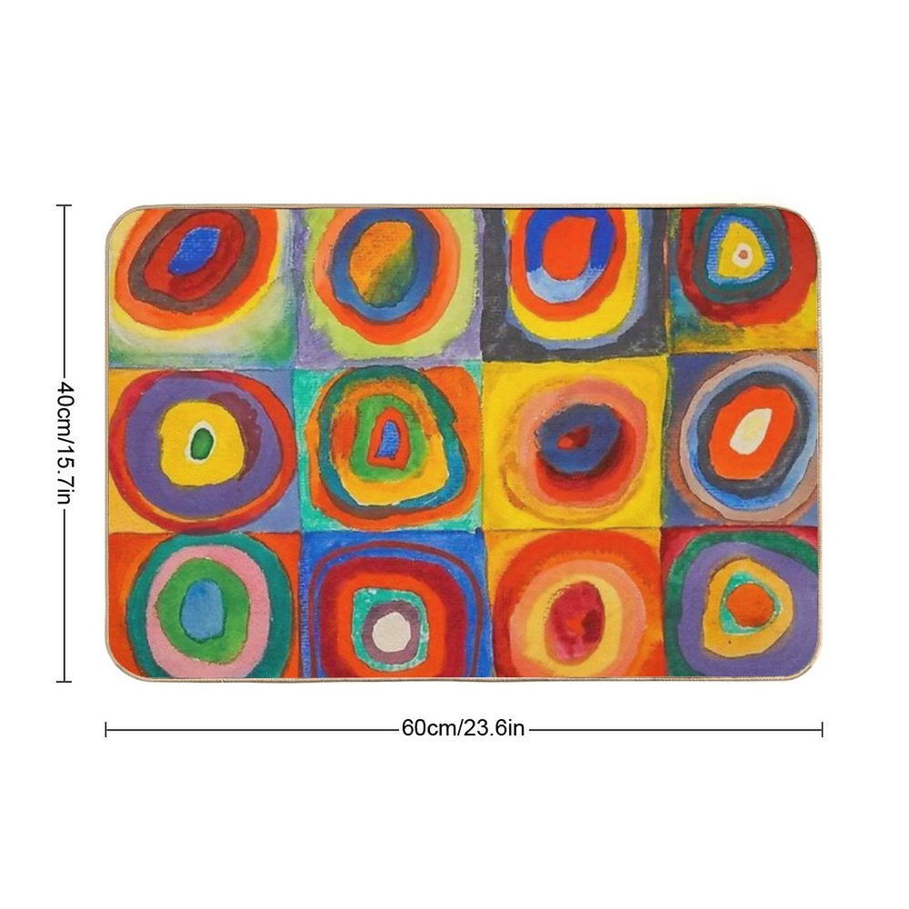 Wassily Kandinsky  Color Study Squares with Concentric Circles , Abstract  High-Traffic Bath Mat