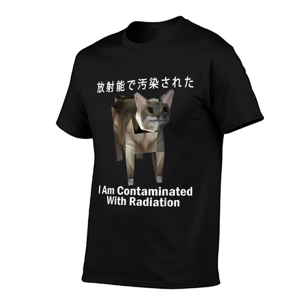 I Am Contaminated With Radiation Japanese Cat Meme for Men Women  Durable T-Shirt