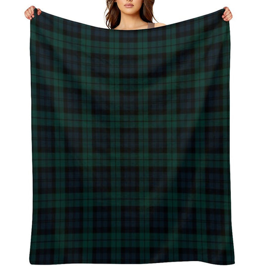 Black Watch Tartan Plaid Pattern Machine-washable Throw Blanket