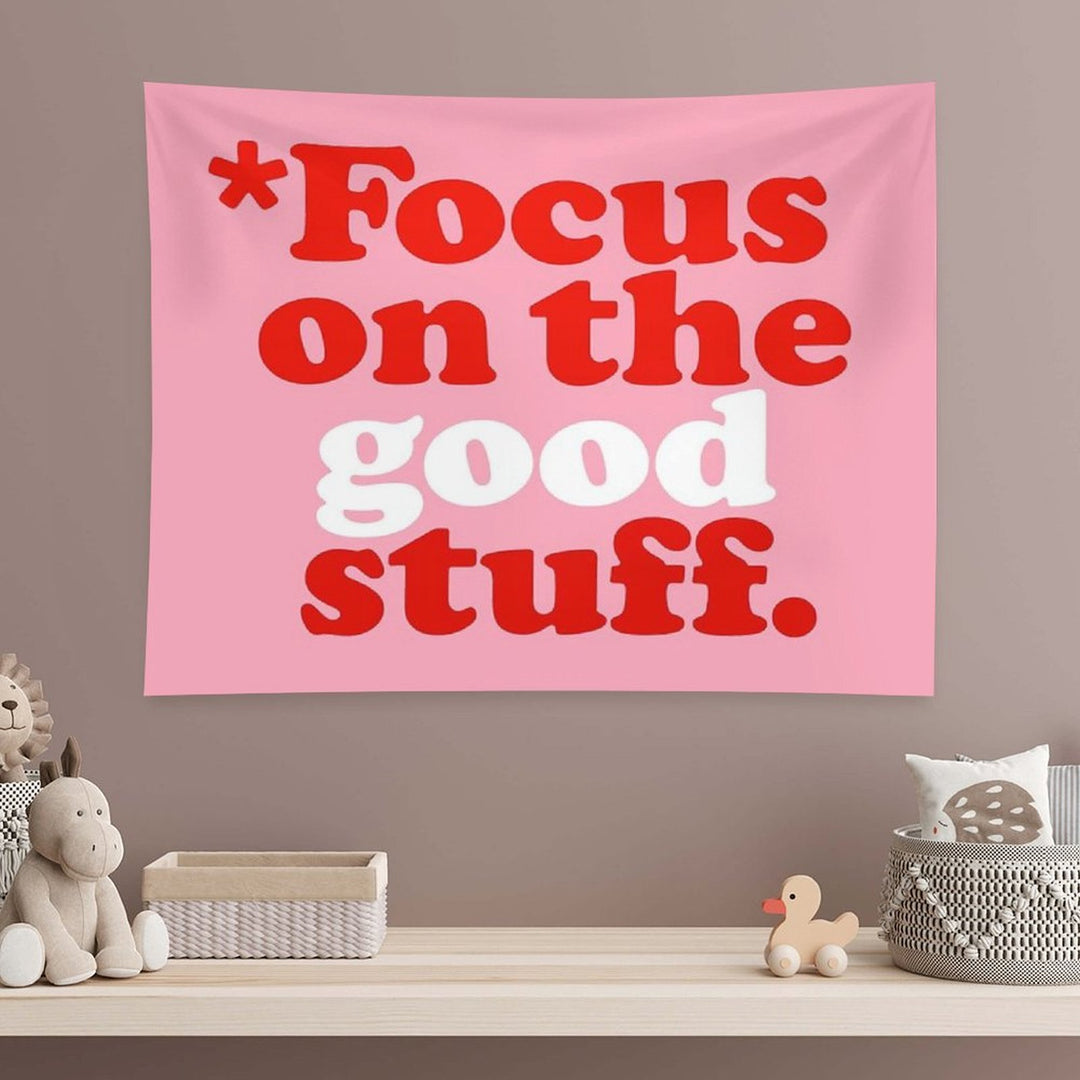 Focus On The Good Stuff {Pink & Red Version} Tapestry