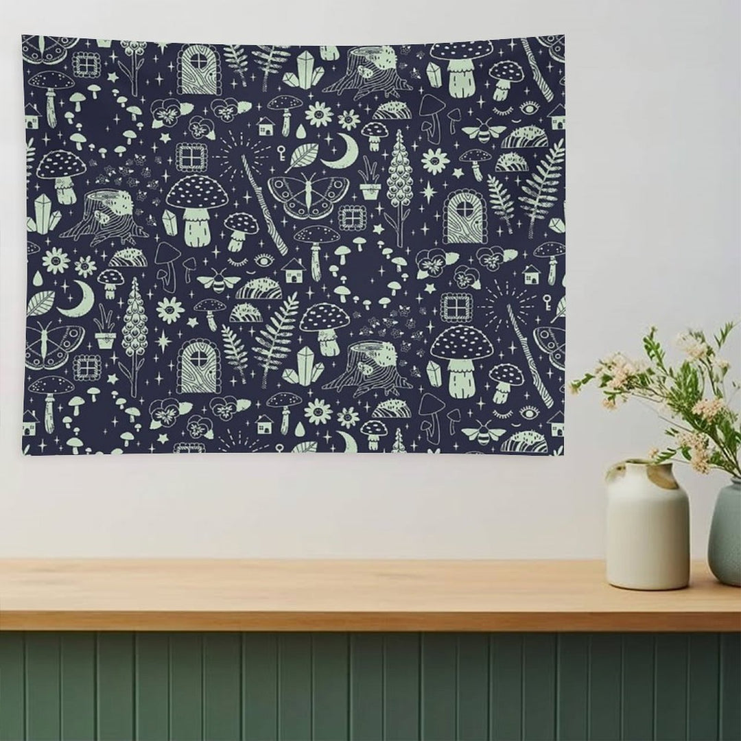 Fairy Garden Midnight Tapestry