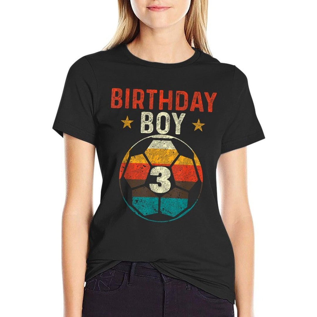 3rd Birthday Boy Soccer Lover 3 Years Old Bday Comfortable T-Shirt