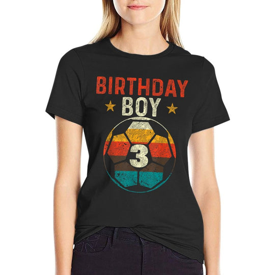 3rd Birthday Boy Soccer Lover 3 Years Old Bday Comfortable T-Shirt