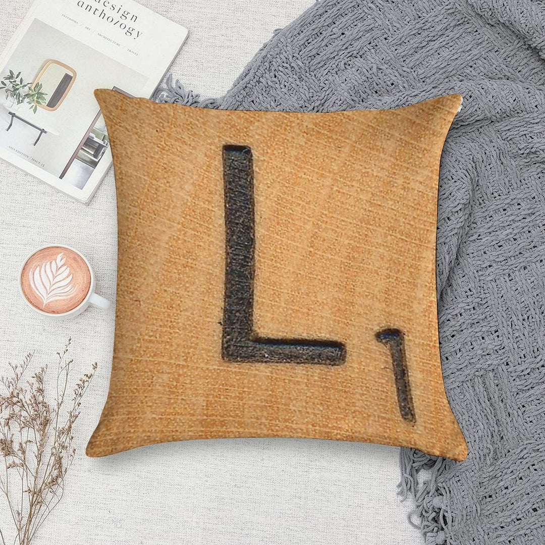Letter Tile 'L' Soft Anti-Pilling Throw Pillow