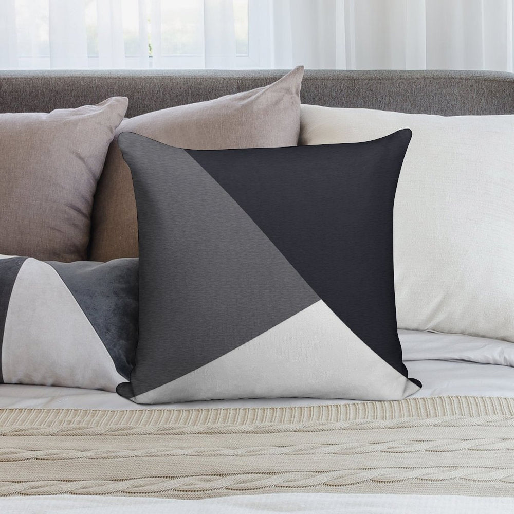 Grey Geometric Triangle Soft Washable Throw Pillow