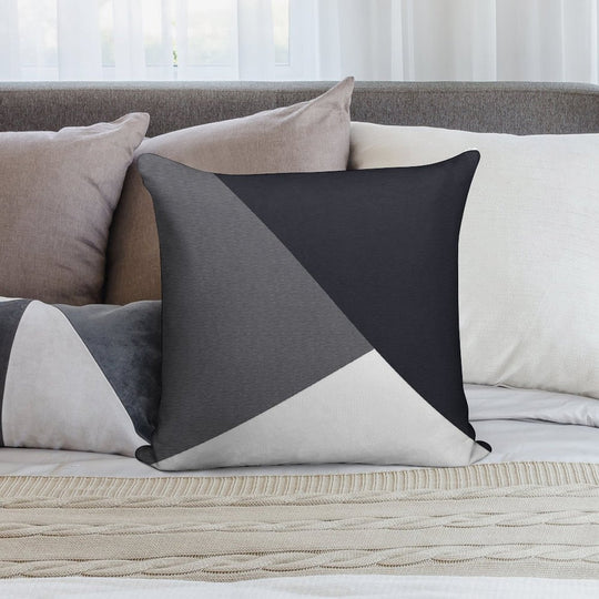 Grey Geometric Triangle Soft Washable Throw Pillow