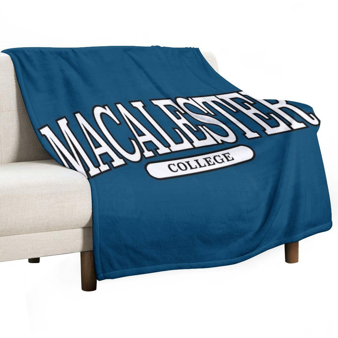 Macalester College - Serif Font Curved Velvety-soft Throw Blanket