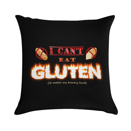 I Can't Eat Gluten It Makes My Tummy Hurt Gluten Intolerant Celiac Meme Soft Multiple Sizes Throw Pillow