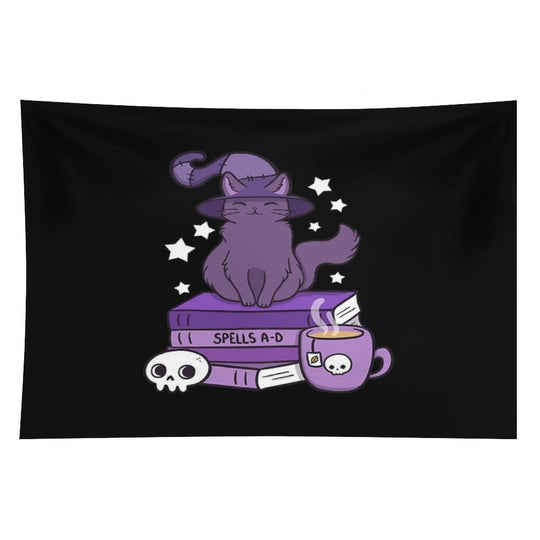 Feline Familiar 02  Black  Nikury Tapestry