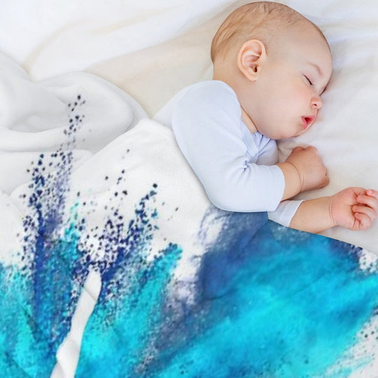 Gymnast Silhouette - Blue Explosion Wrinkle-free Throw Blanket