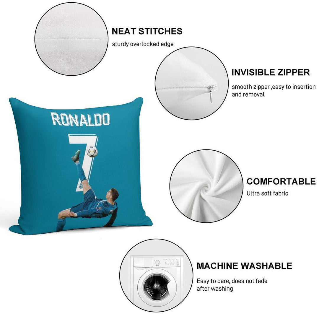 Ronaldo Overhead Kick Soft Luxury Feel Throw Pillow
