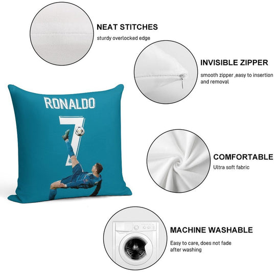Ronaldo Overhead Kick Soft Luxury Feel Throw Pillow