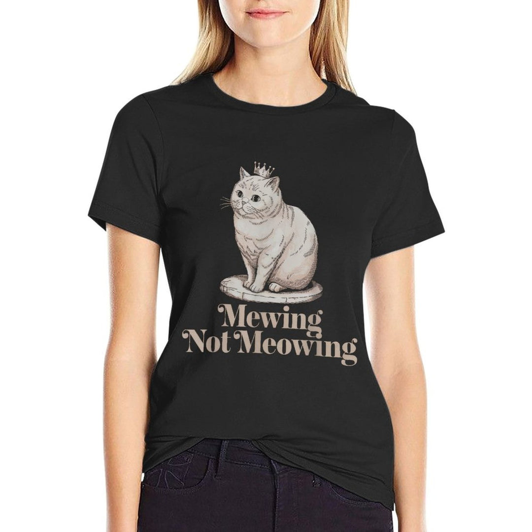 Funny Cat Meme Tshirt Mewing LooksMax Meowing Cat Trend for Men Women Girls Kids  Soft T-Shirt