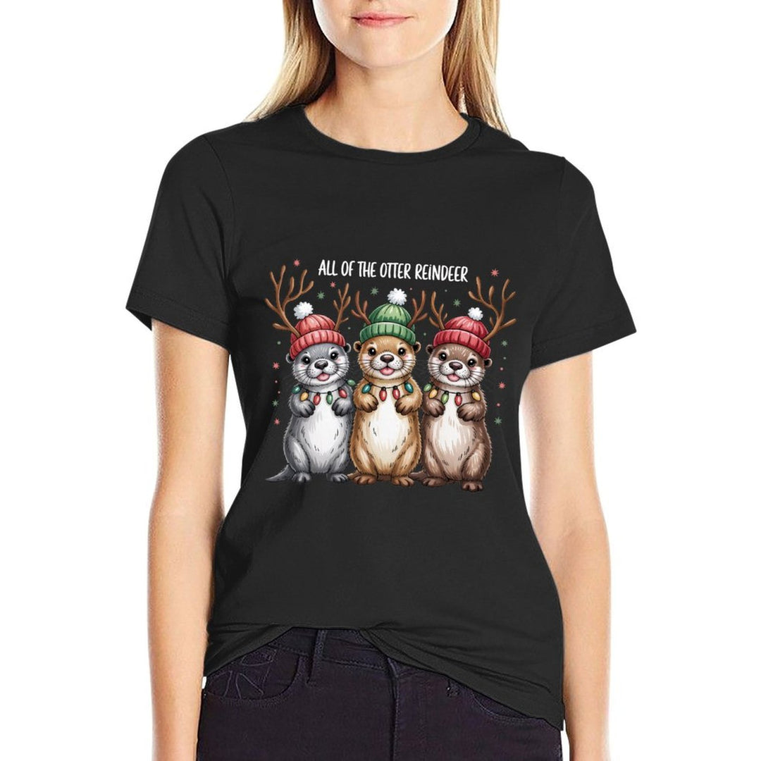 All of The Otter Reindeer Funny Christmas for Animals Lover  Versatile T-Shirt