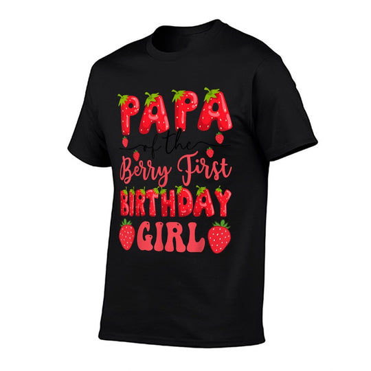 Papa Of The Berry First Birthday Girl Strawberry Lover  Easy-care T-Shirt