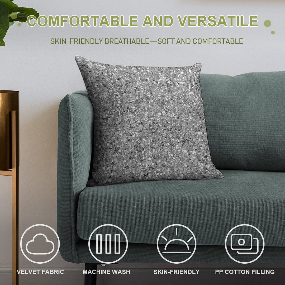 Glitters And Glitz Silver Soft Home Decor Throw Pillow