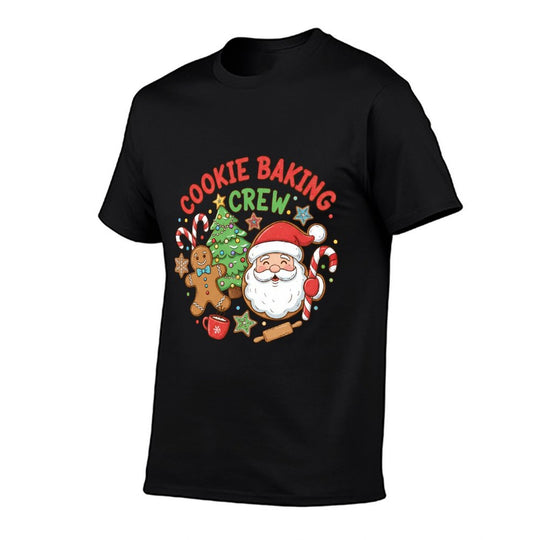 Cute Cookie Baking Crew Santa Gingerbread Man Women Kids  Cotton T-Shirt