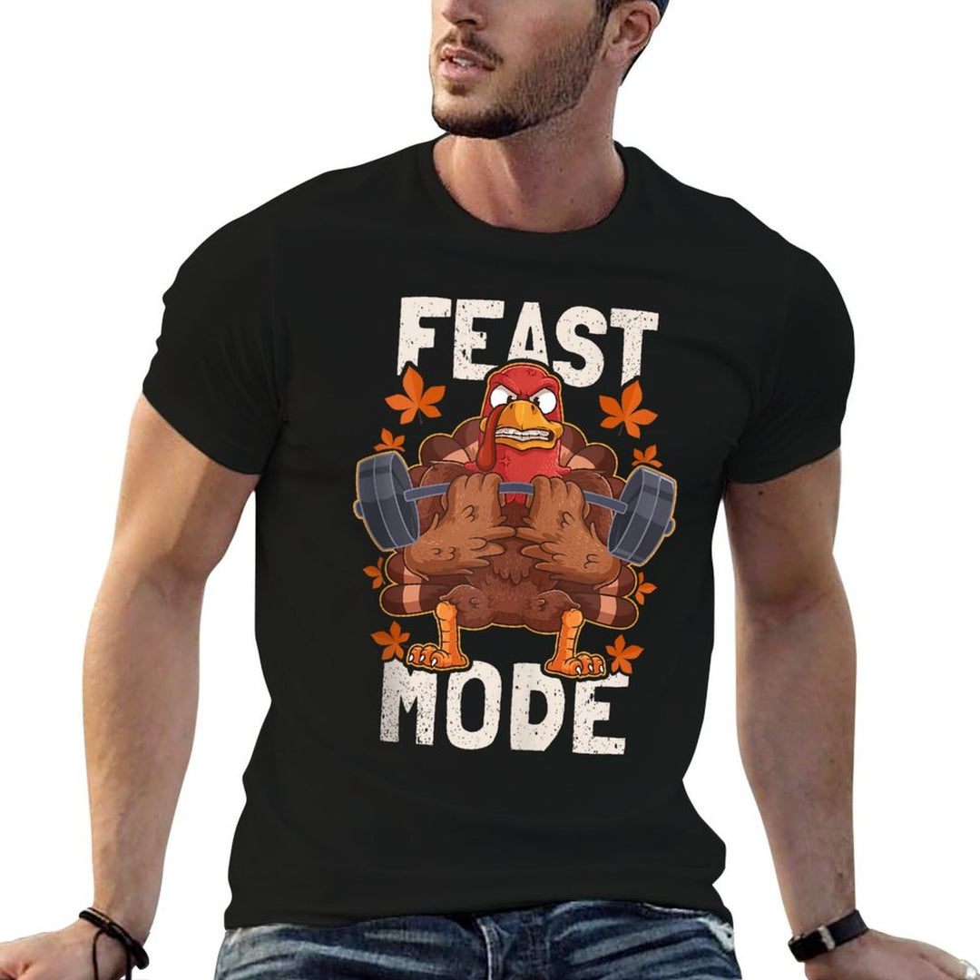 Feast Mode Weightlifting Turkey Day Thanksgiving Christmas  Stretchy T-Shirt