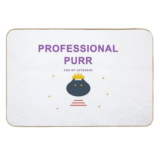Professional Purr – CEO of Cuteness Cat Design  Anti-Trip Bath Mat