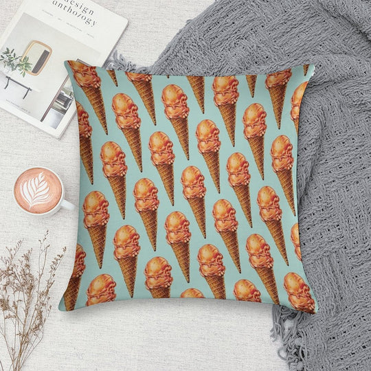 Strawberry Double Scoop Pattern Soft Anti-Pilling Throw Pillow